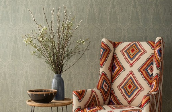 Papier peint FG074_K102 TROIKA PAISLEY - MULBERRY