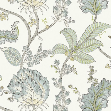 Papel Pintado KALAMKARI VINE AT78740 Yellow Aqua - ANNA FRENCH