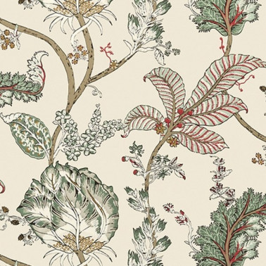 Papel Pintado KALAMKARI VINE AT78741 Red Gold - ANNA FRENCH