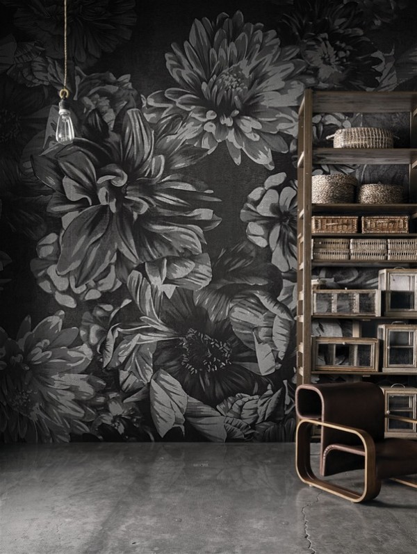 Papier peint DARK FLORAL 18045-3 - LONDON ART