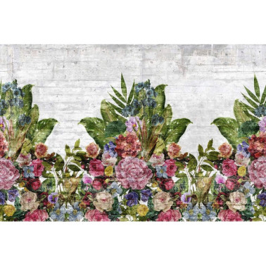 Wallpaper R15762 FLOWER BURST, CONCRETE - REBEL WALLS