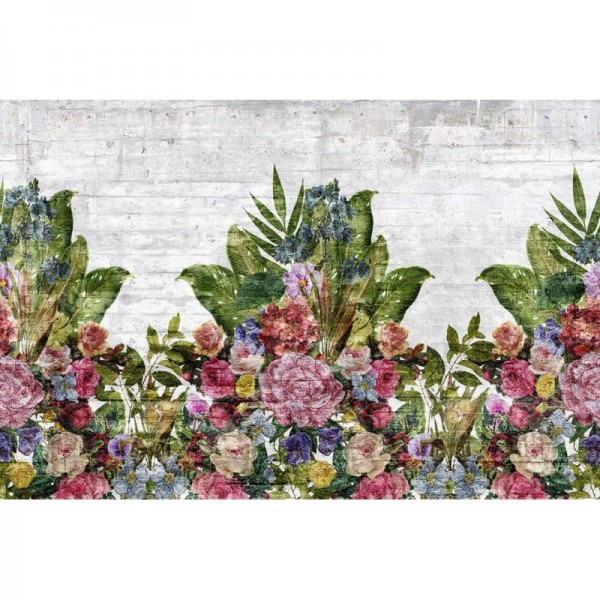 Papel Pintado R15762 FLOWER BURST, CONCRETE - REBEL WALLS Papel Pintado R15762 FLOWER BURST, CONCRETE - REBEL WALLS