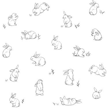 Papel de parede H0440 BUNNIES SKETCHES - LILIPINSO