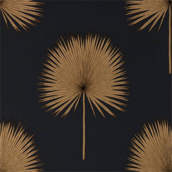 Papier peint FAN PALM DGLW216639 Charcoal/Gold - Sanderson Papier peint FAN PALM DGLW216639 Charcoal/Gold - Sanderson
