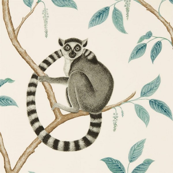 Papel Pintado RINGTAILED LEMUR DGLW216665 Stone/Eucalyptus - Sanderson Papel Pintado RINGTAILED LEMUR DGLW216665 Stone/Eucalyptus - Sanderson