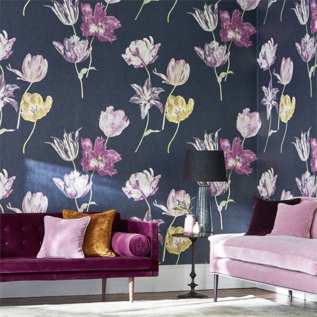 Tapete TULIPOMANIA DGLW216667 Ink - Sanderson