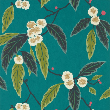Carta da Parati Coppice 112132 Peacock Azalea Midnight - Harlequin