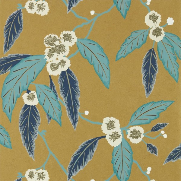 Papel Pintado Coppice 112133 Navy Lagoon Gold - Harlequin Papel Pintado Coppice 112133 Navy Lagoon Gold - Harlequin