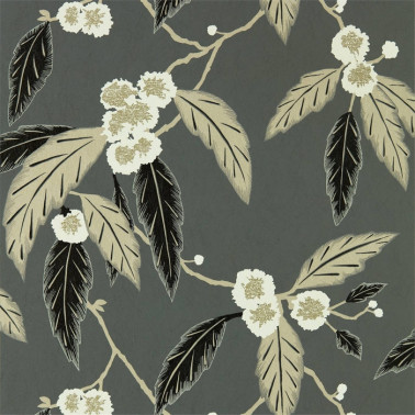 Carta da Parati Coppice 112136 Ebony Putty Snow - Harlequin