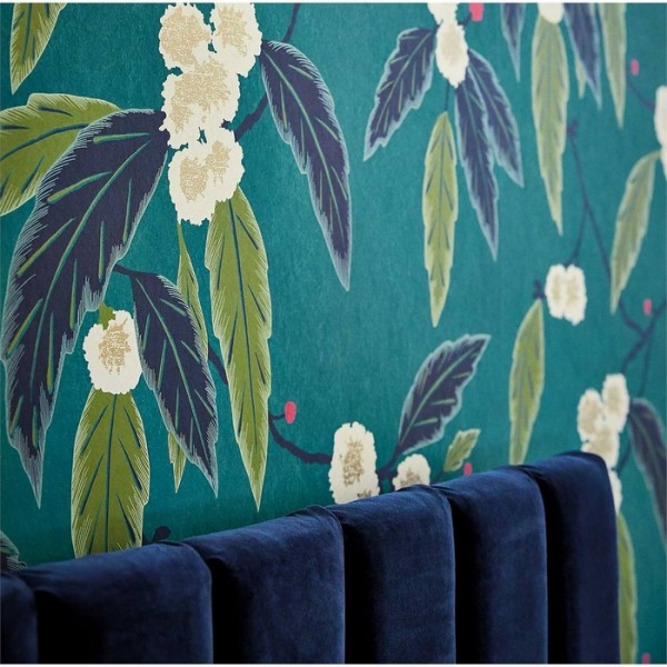 Papel Pintado Coppice 112135 Powder Truffle Gilver - Harlequin
