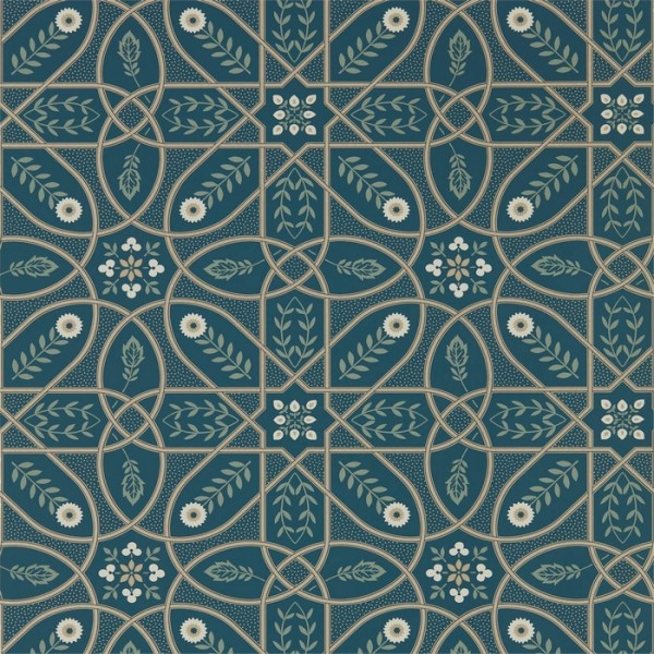 Tapete Brophy Trellis 216699 Deep Teal - MORRIS CO Tapete Brophy Trellis 216699 Deep Teal - MORRIS CO