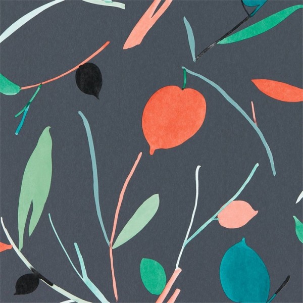 Papel de parede Oxalis 111997 Pimento Marine - SCION Papel de parede Oxalis 111997 Pimento Marine - SCION
