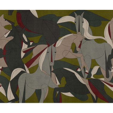 Papier peint Murgese Horses 19044-02 - LONDON ART