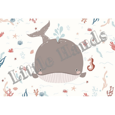 Papel Pintado The Whale and the Sea Horse - LITTLE HANDS