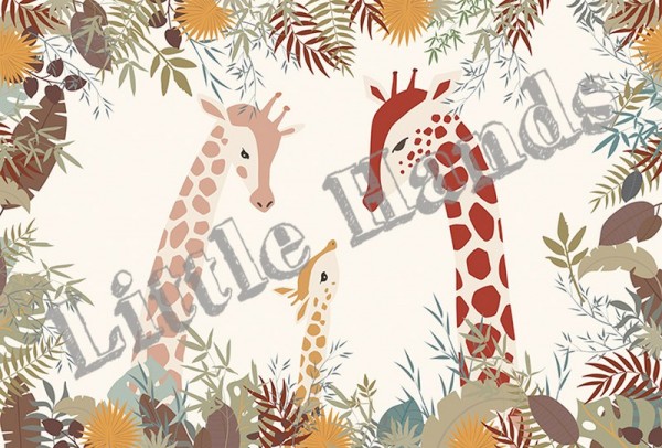 Carta da Parati Giraffe Family - LITTLE HANDS