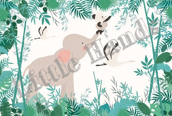 Carta da Parati The Elephant and the Panda - LITTLE HANDS