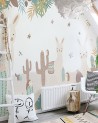 Carta da Parati The Llamas and the Hedgehogs - LITTLE HANDS