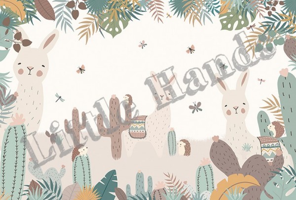Carta da Parati The Llamas and the Hedgehogs - LITTLE HANDS