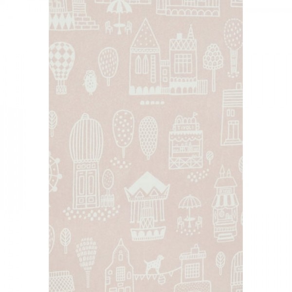 Wallpaper Small Town Dusty Pink 118-03 - MAJVILLAN Wallpaper Small Town Dusty Pink 118-03 - MAJVILLAN