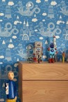 Papier peint Dragon Sky Dark Blue 103-01 - MAJVILLAN