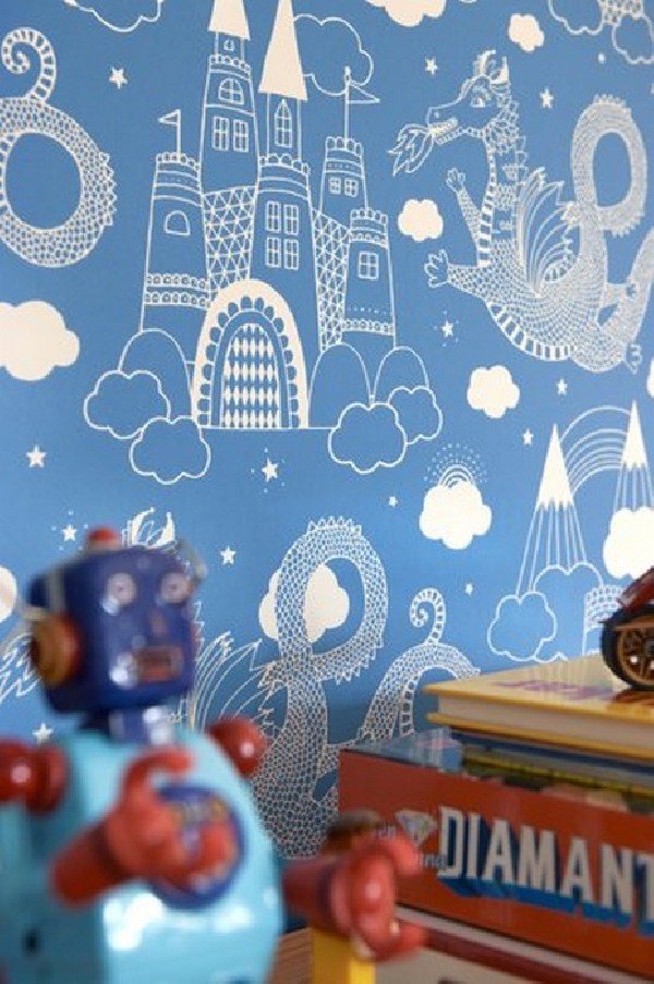 Papel de parede Dragon Sky Dark Blue 103-01 - MAJVILLAN