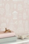 Wallpaper Small Town Dusty Pink 118-03 - MAJVILLAN