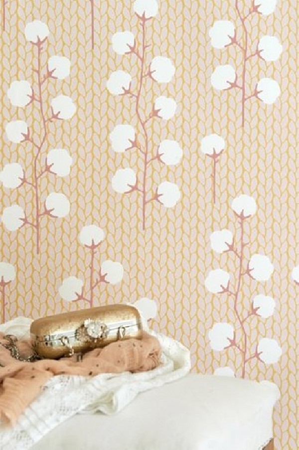 Papel de parede Sweet Cotton Soft Pink 108-01 - MAJVILLAN