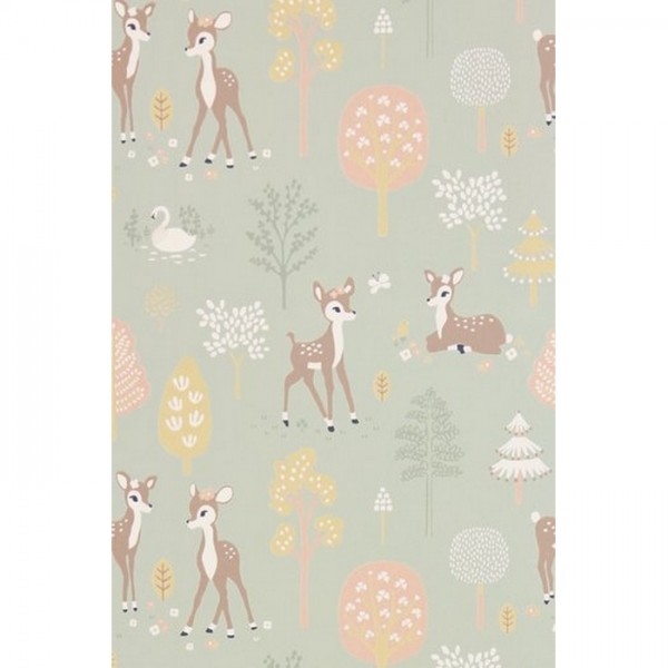 Wallpaper Golden Woods Dusty Green 125-02 - MAJVILLAN Wallpaper Golden Woods Dusty Green 125-02 - MAJVILLAN