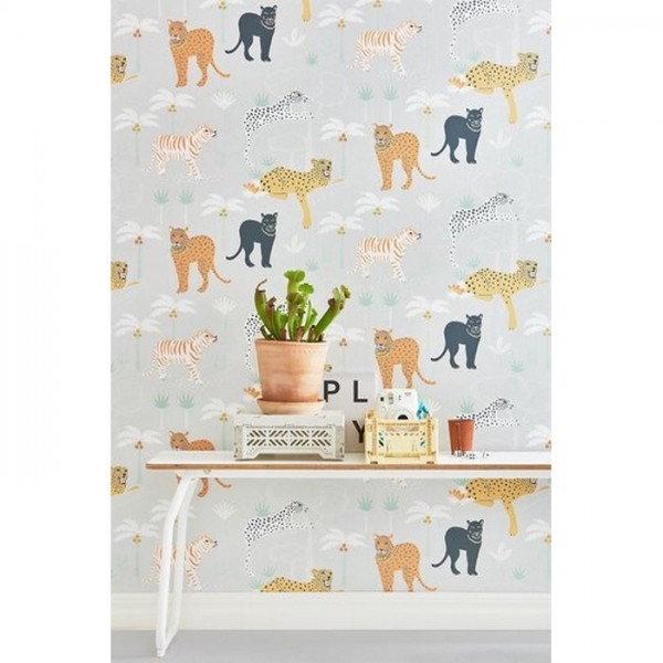 Papier peint Black Panther Light Grey 134-01 - MAJVILLAN