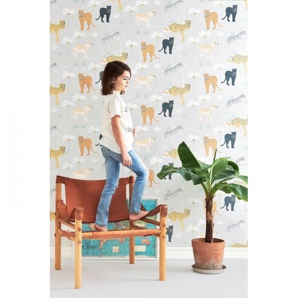 Papier peint Black Panther Light Grey 134-01 - MAJVILLAN