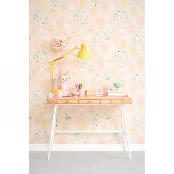 Papier peint Golden Woods Sweet Pink 125-03 - MAJVILLAN