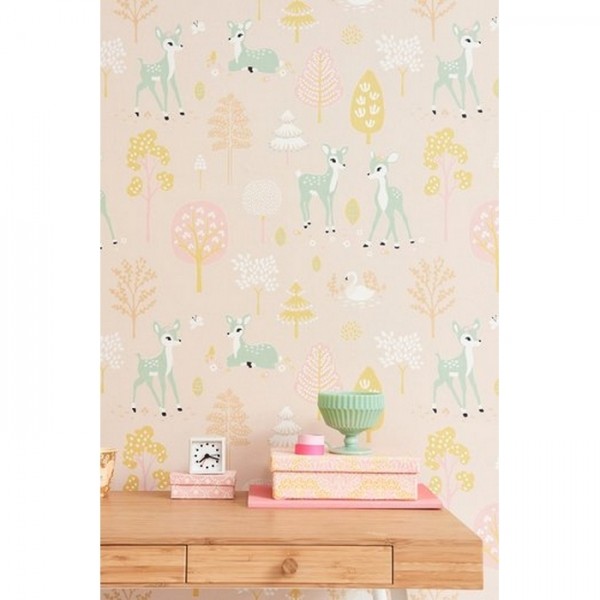 Papier peint Golden Woods Sweet Pink 125-03 - MAJVILLAN