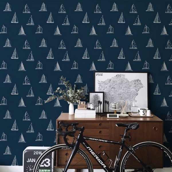 Carta da Parati Eslora Full Navy 8500024 - COORDONNE