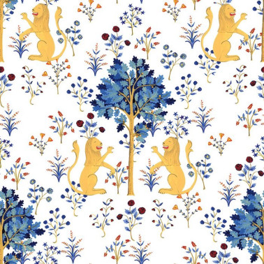 Wallpaper Medieval Tapestry Pure White 8000012 - COORDONNE