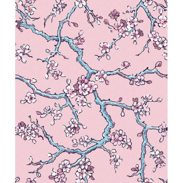 Papier peint Paravent Des Amandiers - Pompadour Pink 8000005 - COORDONNE