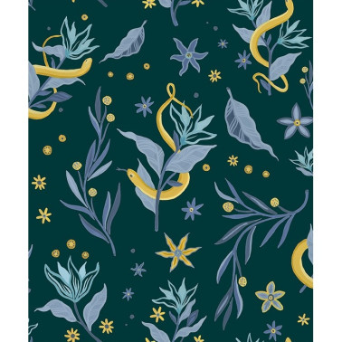 Papier peint Serpientes y Flores - Dark 8000067 - COORDONNE