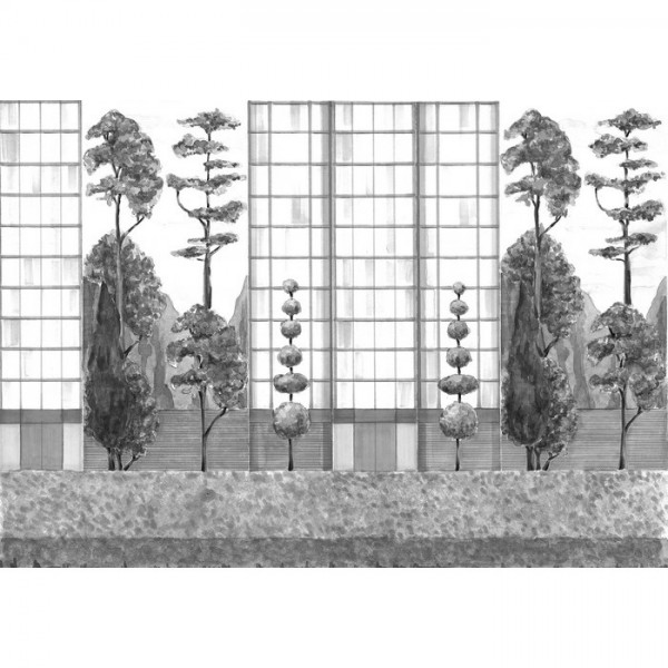 Papier peint Mural Urban Garden Black and White 8000077 - COORDONNE Papier peint Mural Urban Garden Black and White 8000077 - COORDONNE