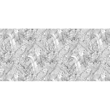 Papel Pintado JUNGLE ISLAND BLACK AND WHITE DOM142-1 - LES DOMINOTIERS