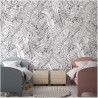 Papel de parede JUNGLE ISLAND BLACK AND WHITE DOM142-1 - LES DOMINOTIERS