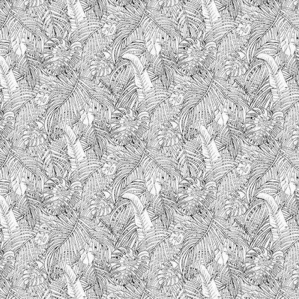 Papel de parede JUNGLE ISLAND BLACK AND WHITE DOM142-1 - LES DOMINOTIERS