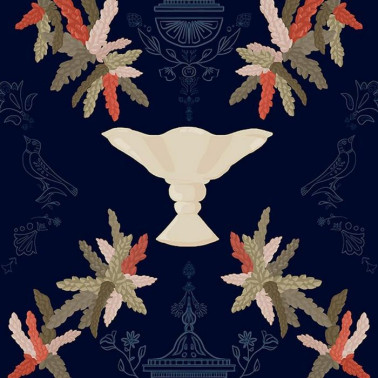 Tapete Neo rococo Navy 8800065 - COORDONNE