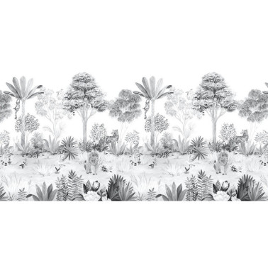 Papier peint Magnetic Jungle Grey - SIAN ZENG