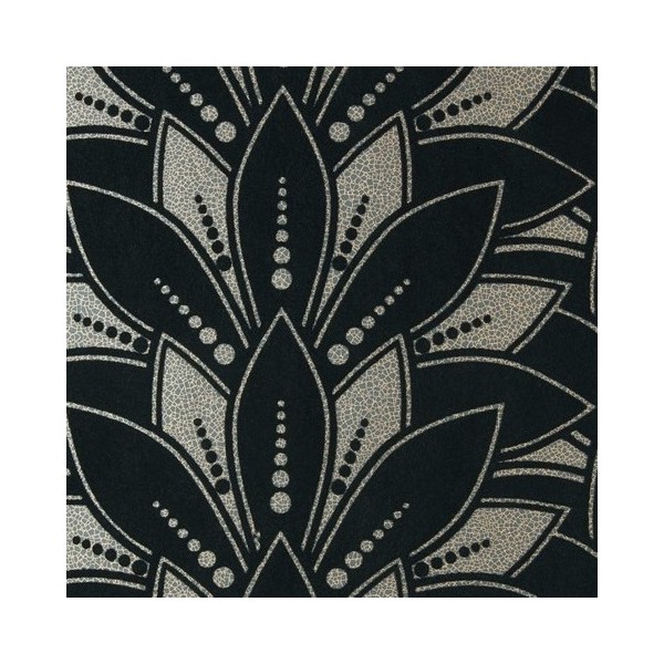 Wallpaper Astoria Jet Flock 1907-139-03 - 1838 WALLCOVERINGS Wallpaper Astoria Jet Flock 1907-139-03 - 1838 WALLCOVERINGS