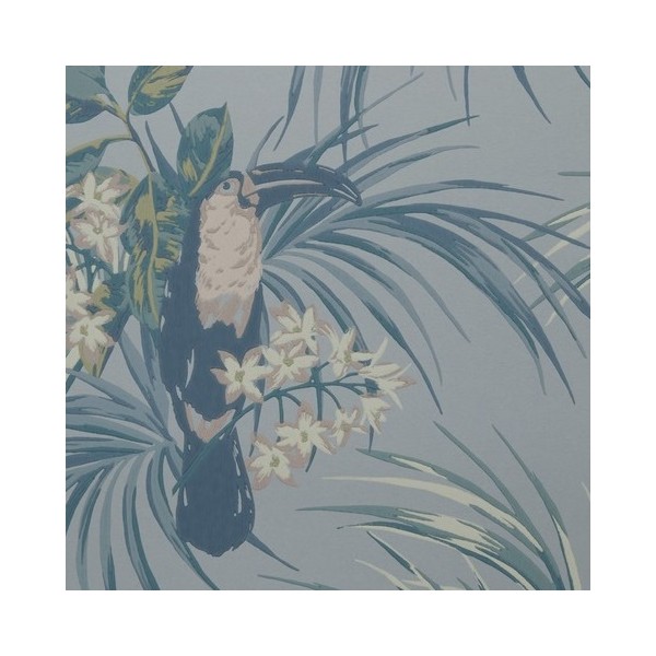 Wallpaper Le Toucan Pale Blue 1907-135-01 - 1838 WALLCOVERINGS Wallpaper Le Toucan Pale Blue 1907-135-01 - 1838 WALLCOVERINGS