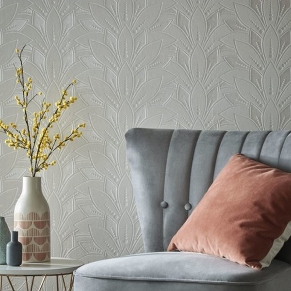 Wallpaper Astoria Ivory Flock 1907-139-02 - 1838 WALLCOVERINGS