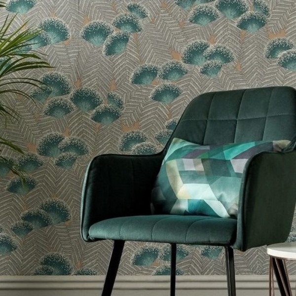 Papier peint Clarice Emerald 1907-138-02 - 1838 WALLCOVERINGS