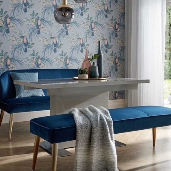 Wallpaper Le Toucan Pale Blue 1907-135-01 - 1838 WALLCOVERINGS