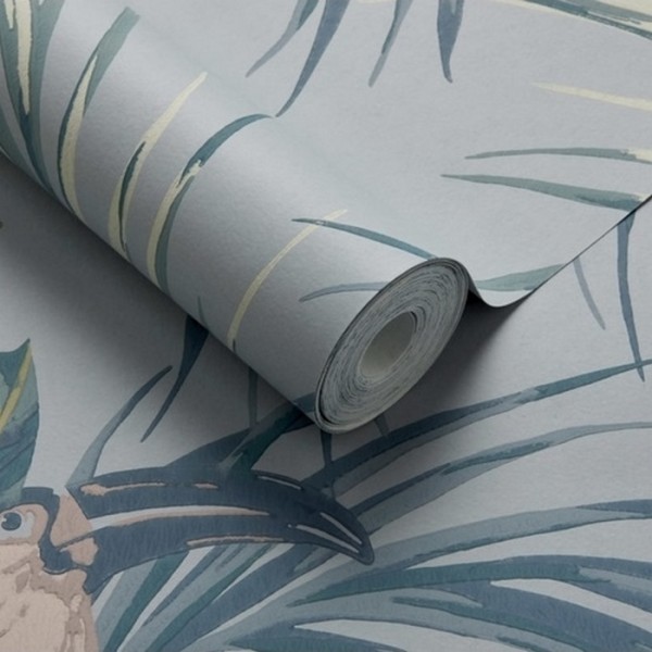 Wallpaper Le Toucan Pale Blue 1907-135-01 - 1838 WALLCOVERINGS