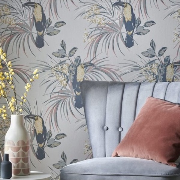 Tapete Le Toucan Soft Grey 1907-135-06 - 1838 WALLCOVERINGS
