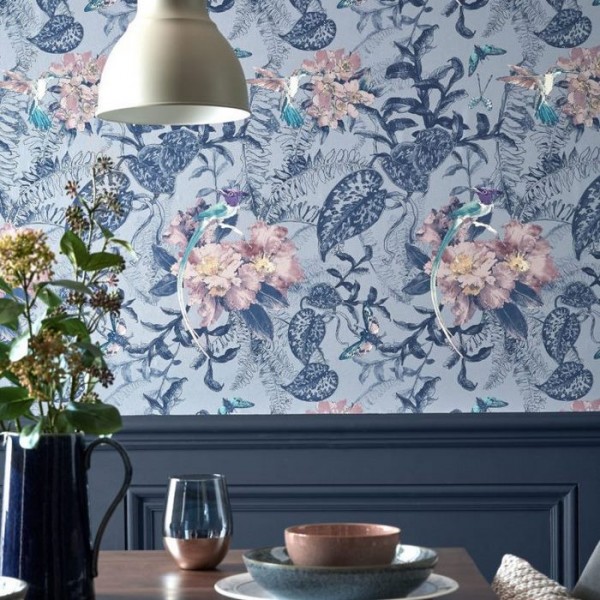 Wallpaper Hedgerow Blue Dusk 2008-144-03 - 1838 WALLCOVERINGS